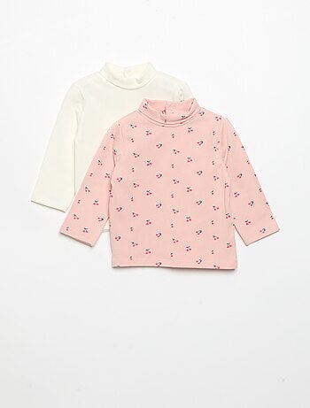 Pack de 2 camisetas de cuello alto