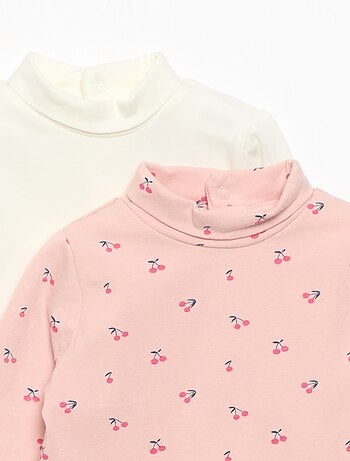 Pack de 2 camisetas de cuello alto
