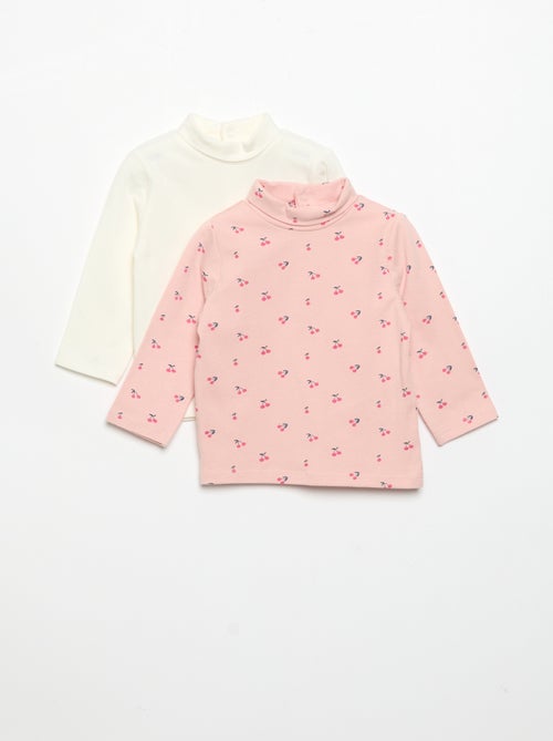 Pack de 2 camisetas de cuello alto - Kiabi Pack de 2 camisetas de cuello alto - Kiabi