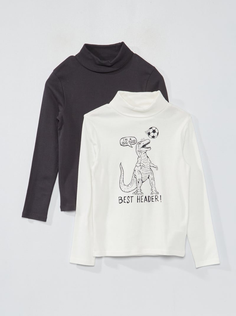 Pack de 2 camisetas de cuello vuelto BLANCO - Kiabi