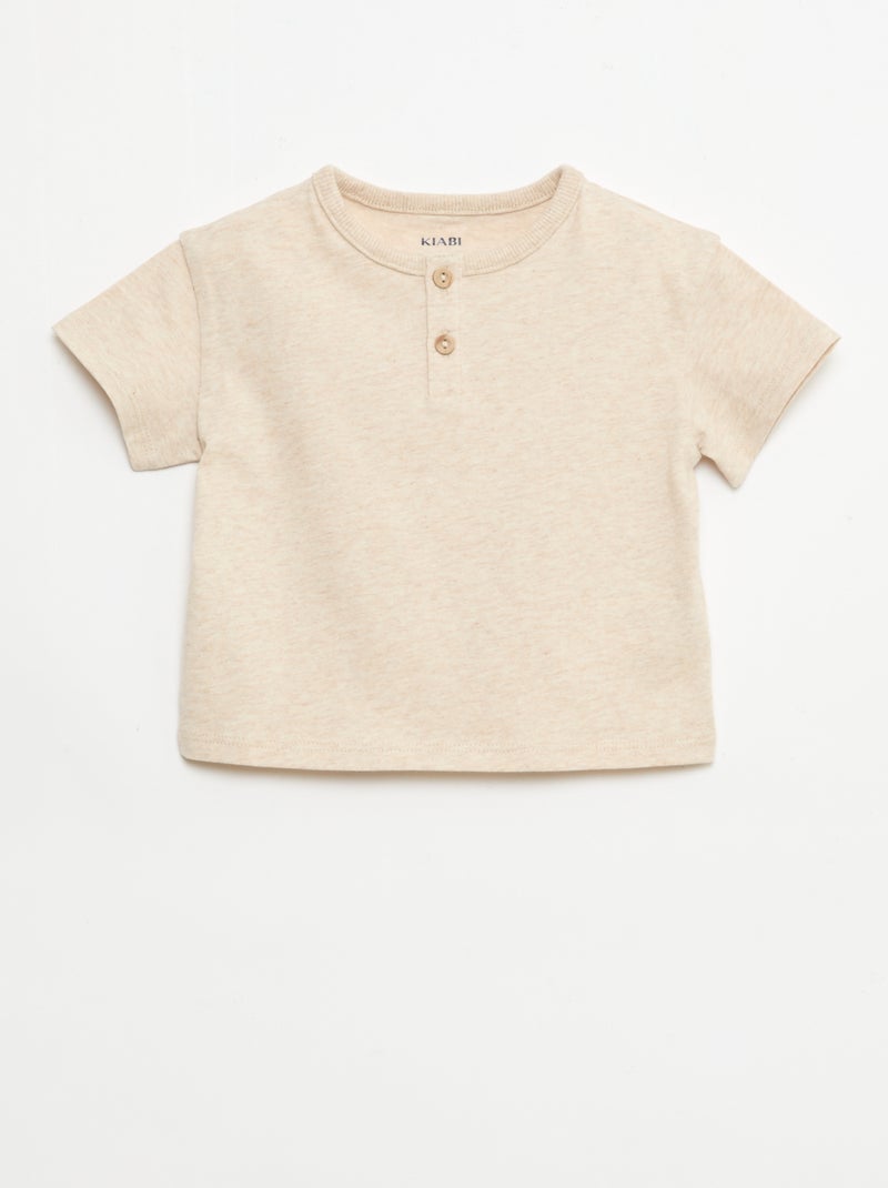 Pack de 2 Camisetas de manga corta Beige - Kiabi