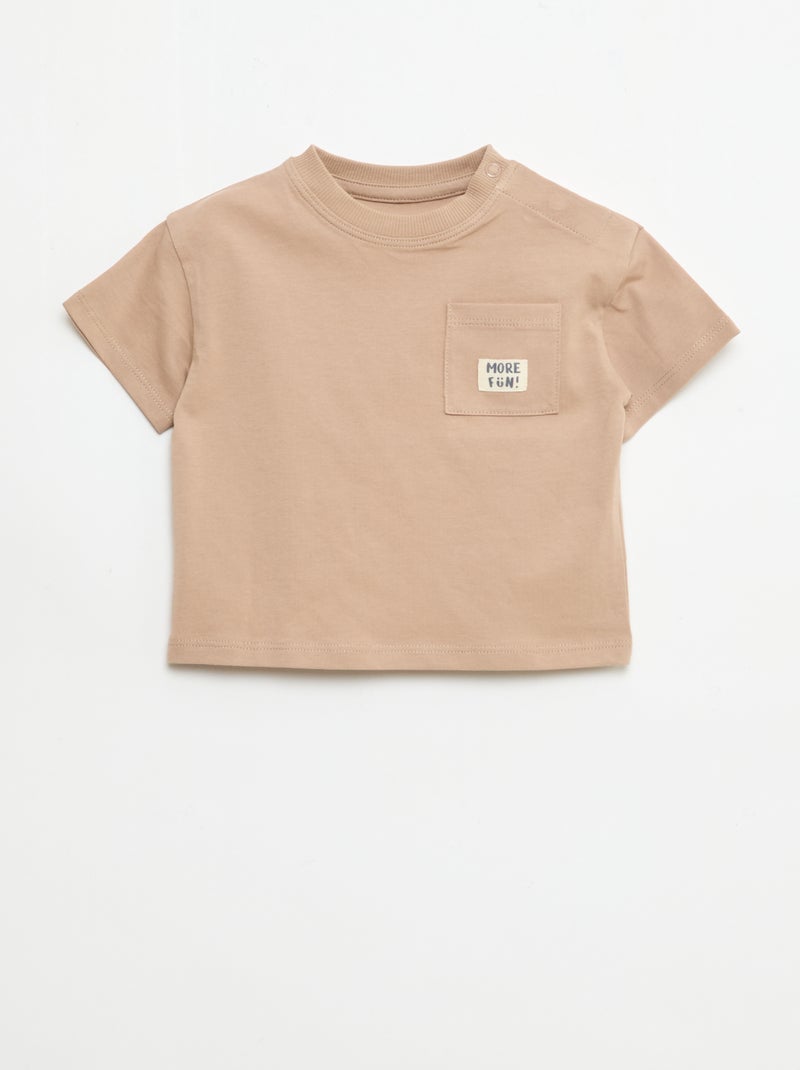 Pack de 2 Camisetas de manga corta Beige - Kiabi