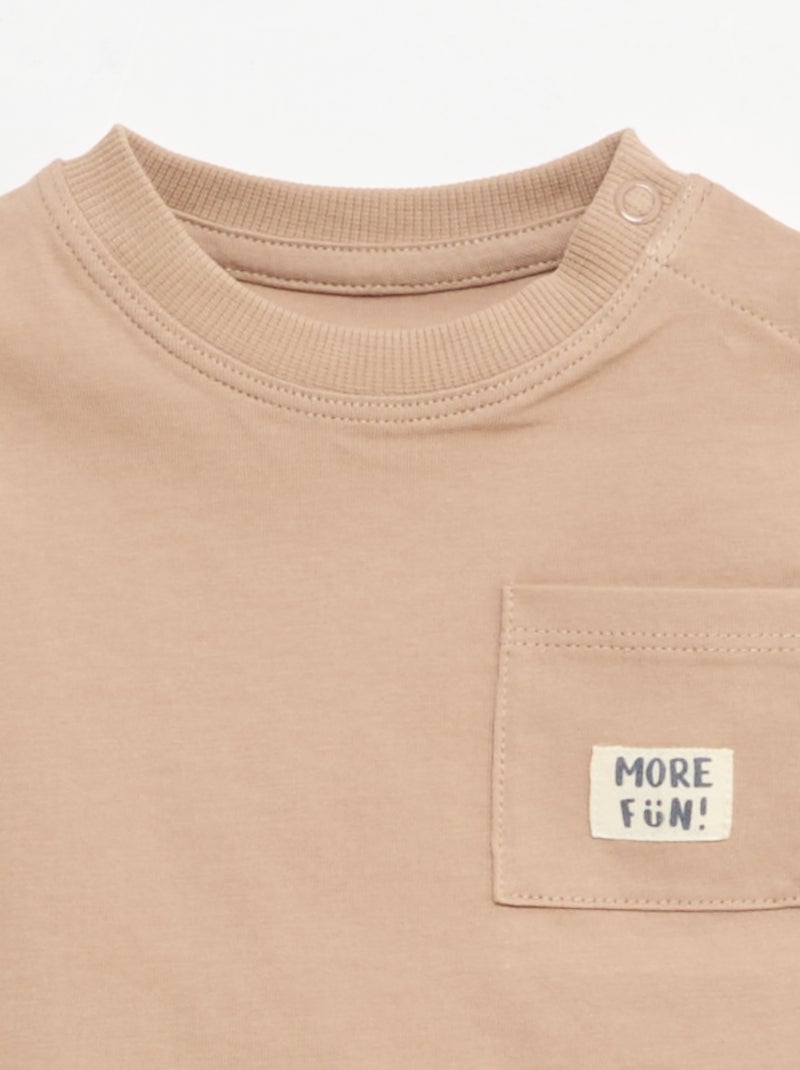 Pack de 2 Camisetas de manga corta Beige - Kiabi
