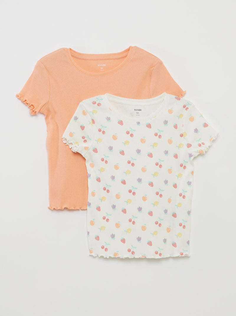 Pack de 2 camisetas de manga corta BLANCO - Kiabi