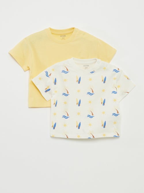 Pack de 2 camisetas de manga corta con cuello redondo - Kiabi