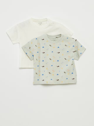Pack de 2 camisetas de manga corta con cuello redondo