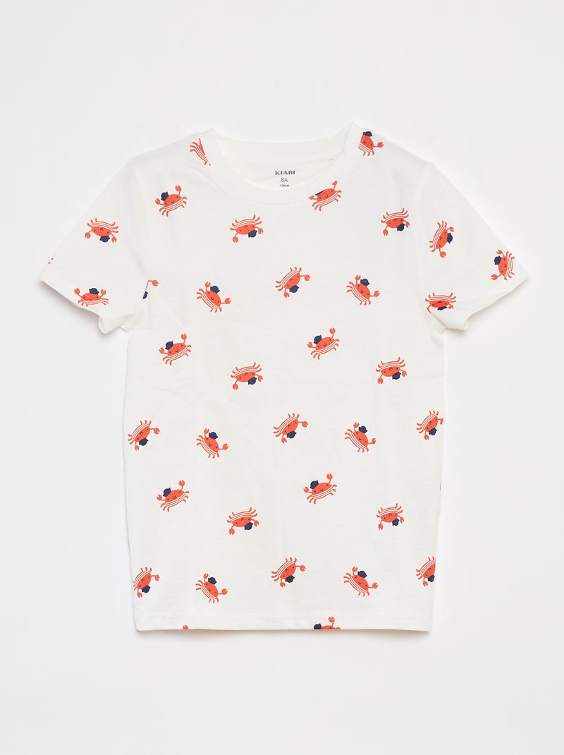 Pack de 2 camisetas de manga corta con cuello redondo BLANCO - Kiabi