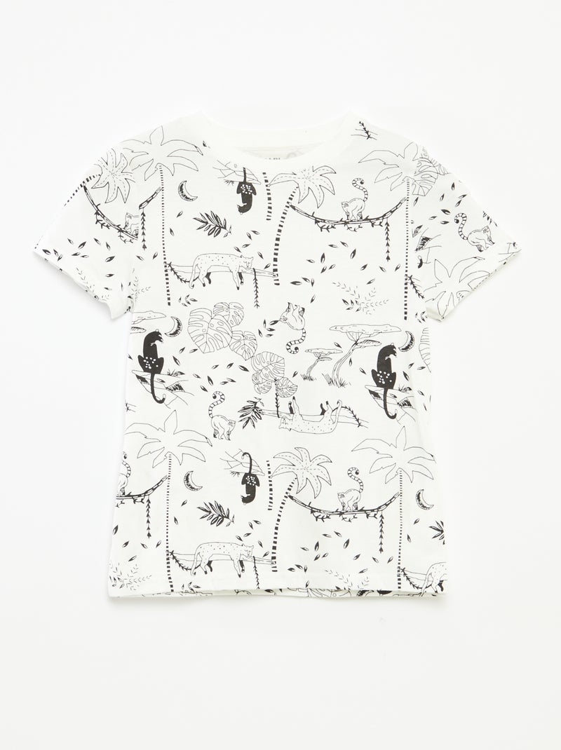 Pack de 2 camisetas de manga corta con cuello redondo BLANCO - Kiabi