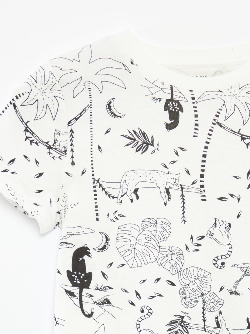 Pack de 2 camisetas de manga corta con cuello redondo BLANCO - Kiabi