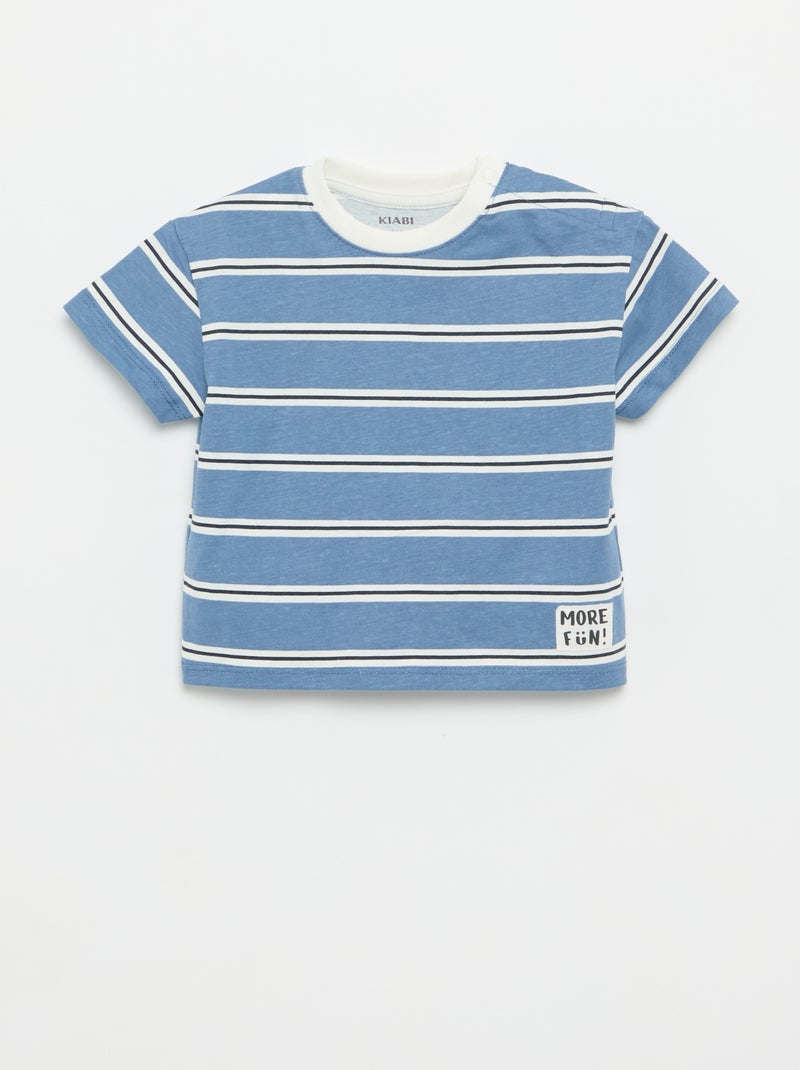 Pack de 2 camisetas de manga corta de algodón de jersey Azul - Kiabi