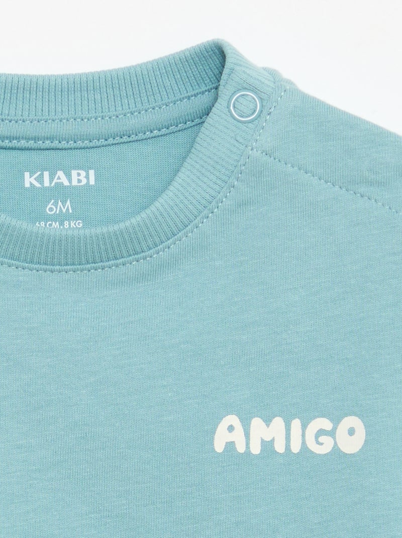 Pack de 2 camisetas de manga corta de punto de algodón Beige - Kiabi