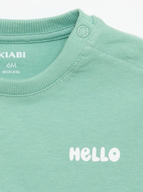 Pack de 2 Camisetas de manga corta de punto de algodón - Kiabi