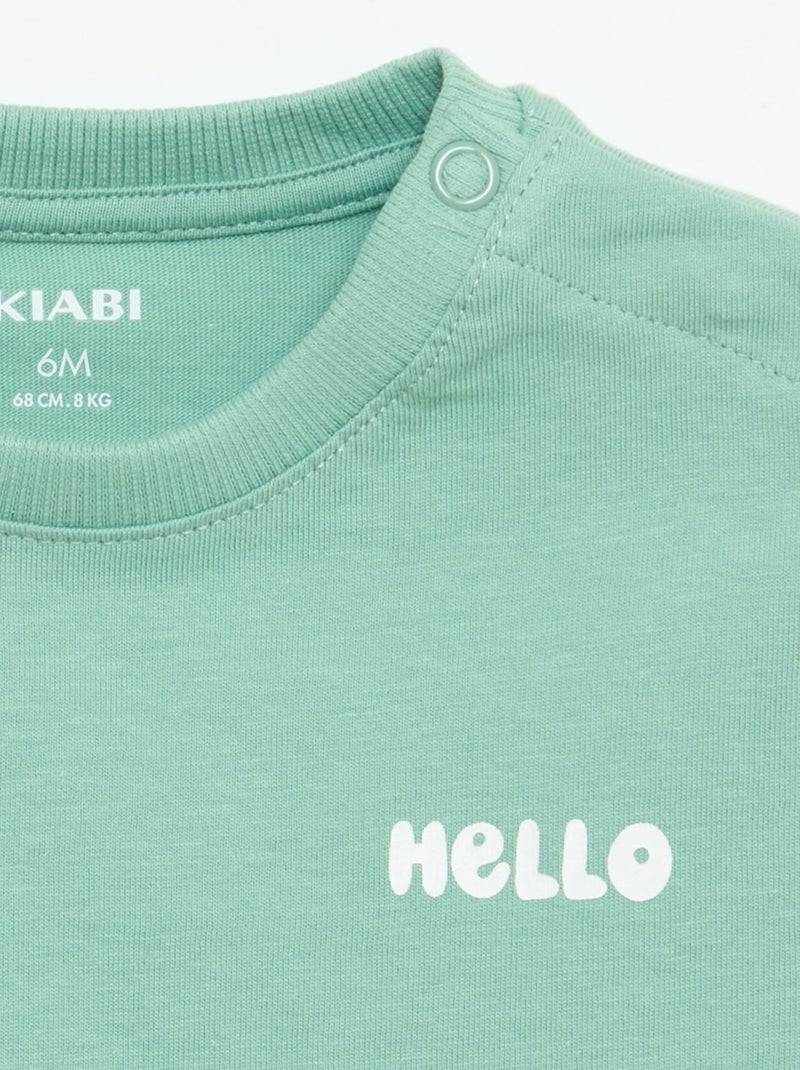 Pack de 2 Camisetas de manga corta de punto de algodón Blanco - Kiabi