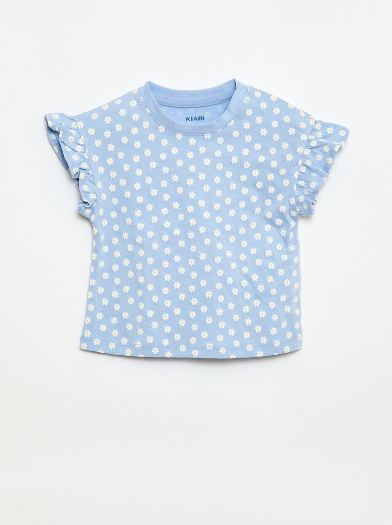 Pack de 2 camisetas de manga corta en punto de algodón Azul - Kiabi