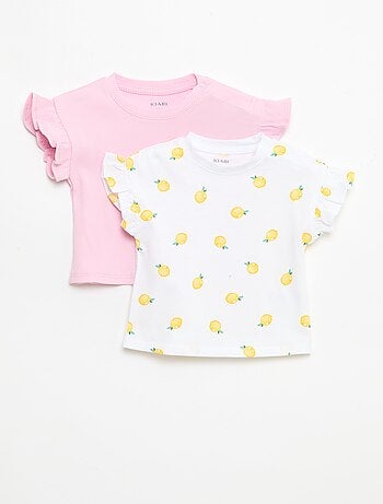 Pack de 2 camisetas de manga corta en punto de algodón