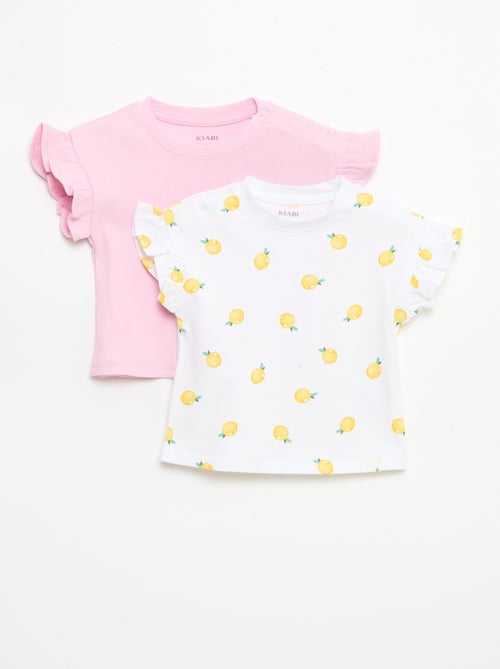 Pack de 2 camisetas de manga corta en punto de algodón - Kiabi