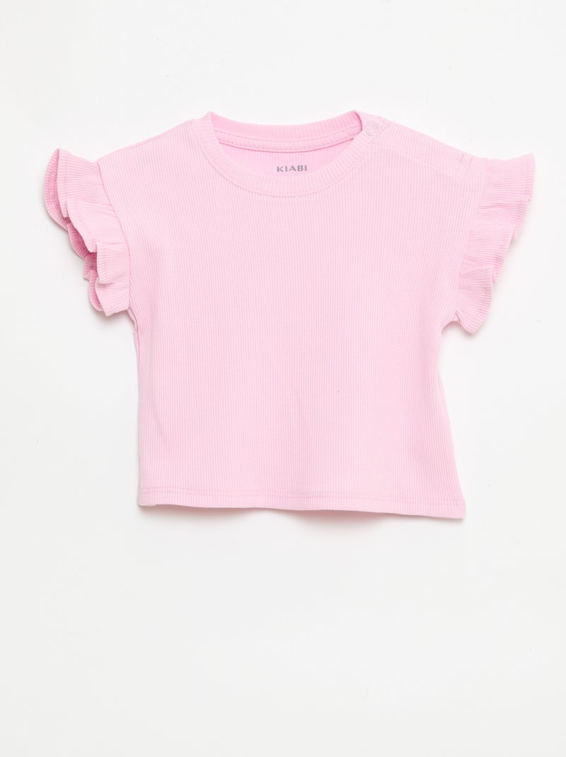 Pack de 2 camisetas de manga corta en punto de algodón Blanco - Kiabi