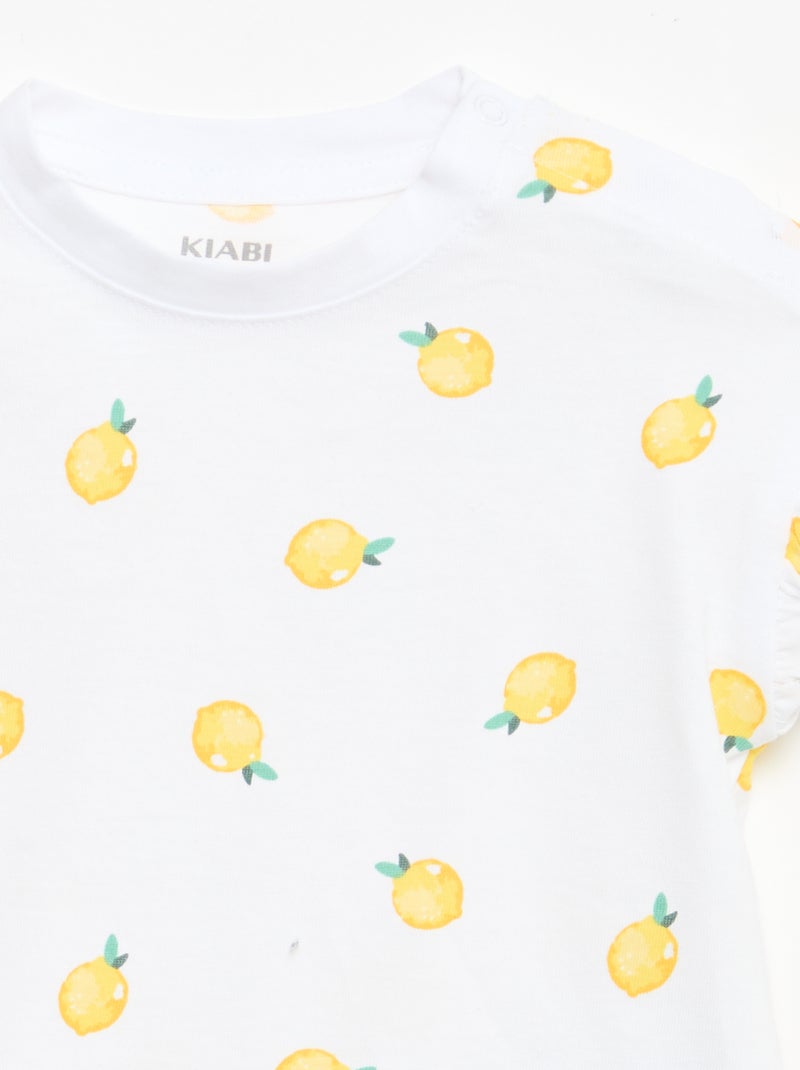 Pack de 2 camisetas de manga corta en punto de algodón Blanco - Kiabi