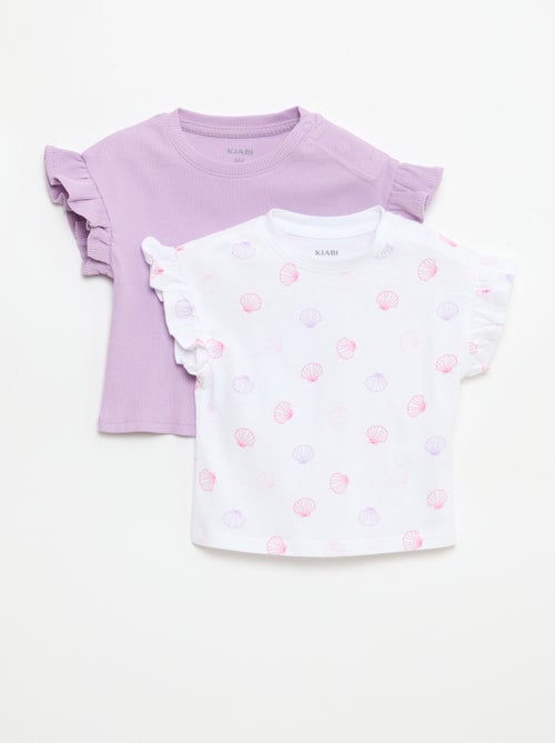 Pack de 2 camisetas de manga corta en punto de algodón - Kiabi