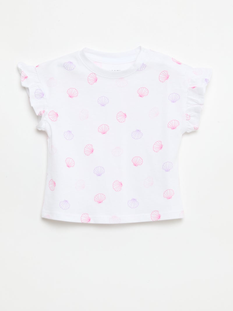 Pack de 2 camisetas de manga corta en punto de algodón Blanco - Kiabi