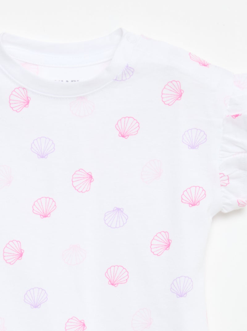 Pack de 2 camisetas de manga corta en punto de algodón Blanco - Kiabi