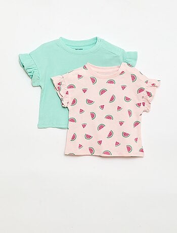 Pack de 2 camisetas de manga corta en punto de algodón