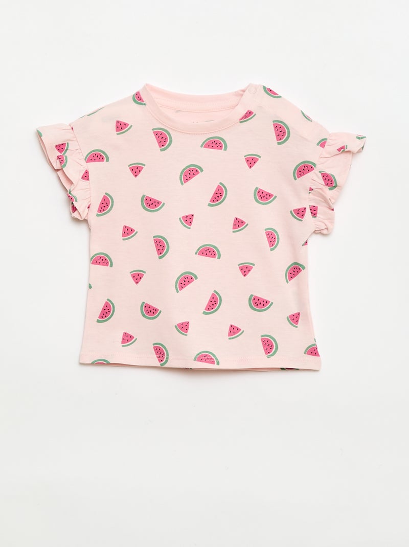 Pack de 2 camisetas de manga corta en punto de algodón Rosa - Kiabi