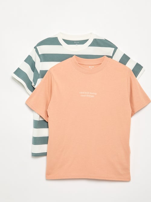 Pack de 2 camisetas de manga corta estampadas - Kiabi