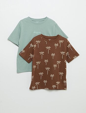 Pack de 2 camisetas de manga corta estampadas