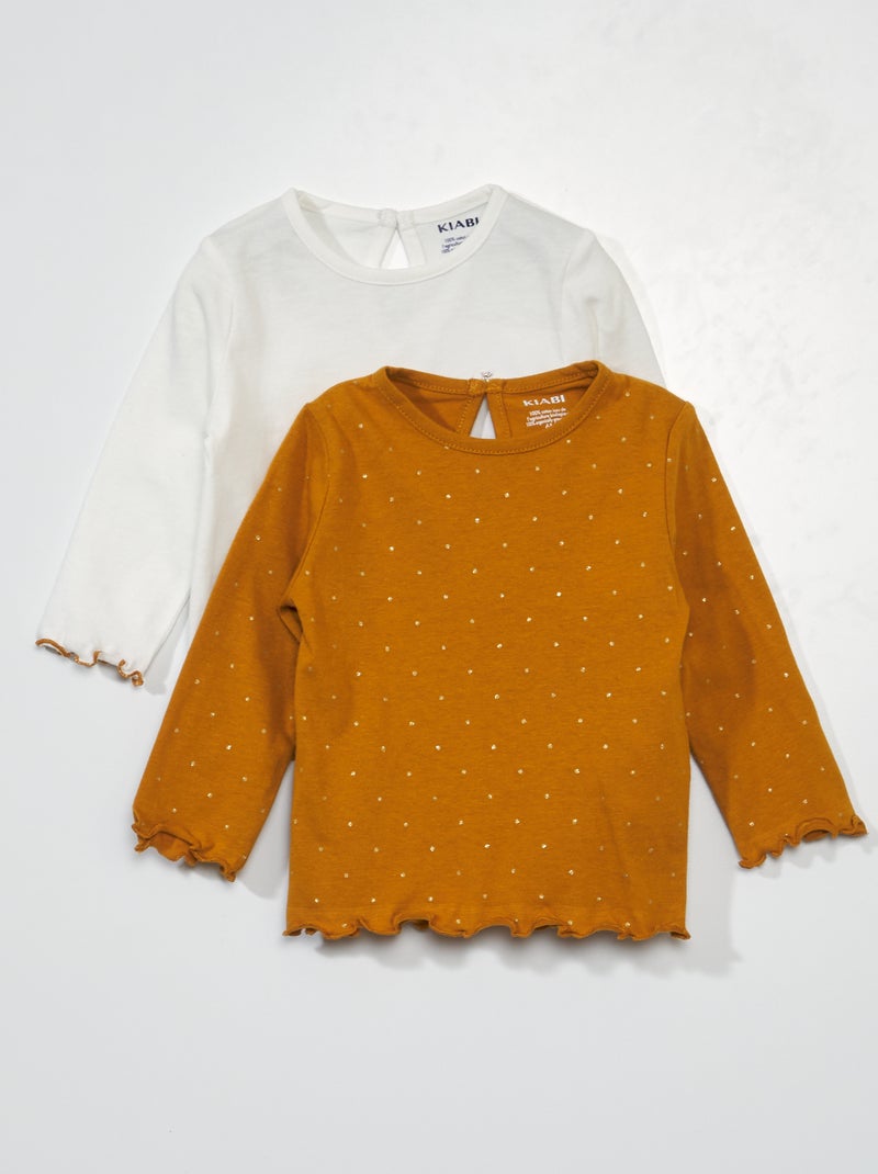Pack de 2 camisetas de manga larga AMARILLO - Kiabi