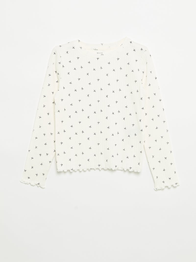 Pack de 2 camisetas de manga larga Blanco - Kiabi