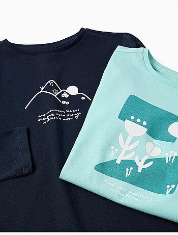 Pack de 2 camisetas de manga larga con estampados