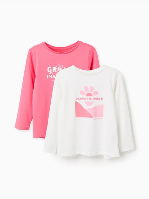 Pack de 2 camisetas de manga larga con estampados - Kiabi Pack de 2 camisetas de manga larga con estampados - Kiabi