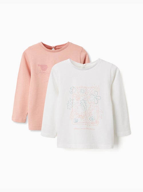 Pack de 2 camisetas de manga larga con estampados de arte - Kiabi Pack de 2 camisetas de manga larga con estampados de arte - Kiabi