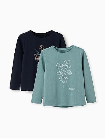 Pack de 2 camisetas de manga larga con estampados de arte