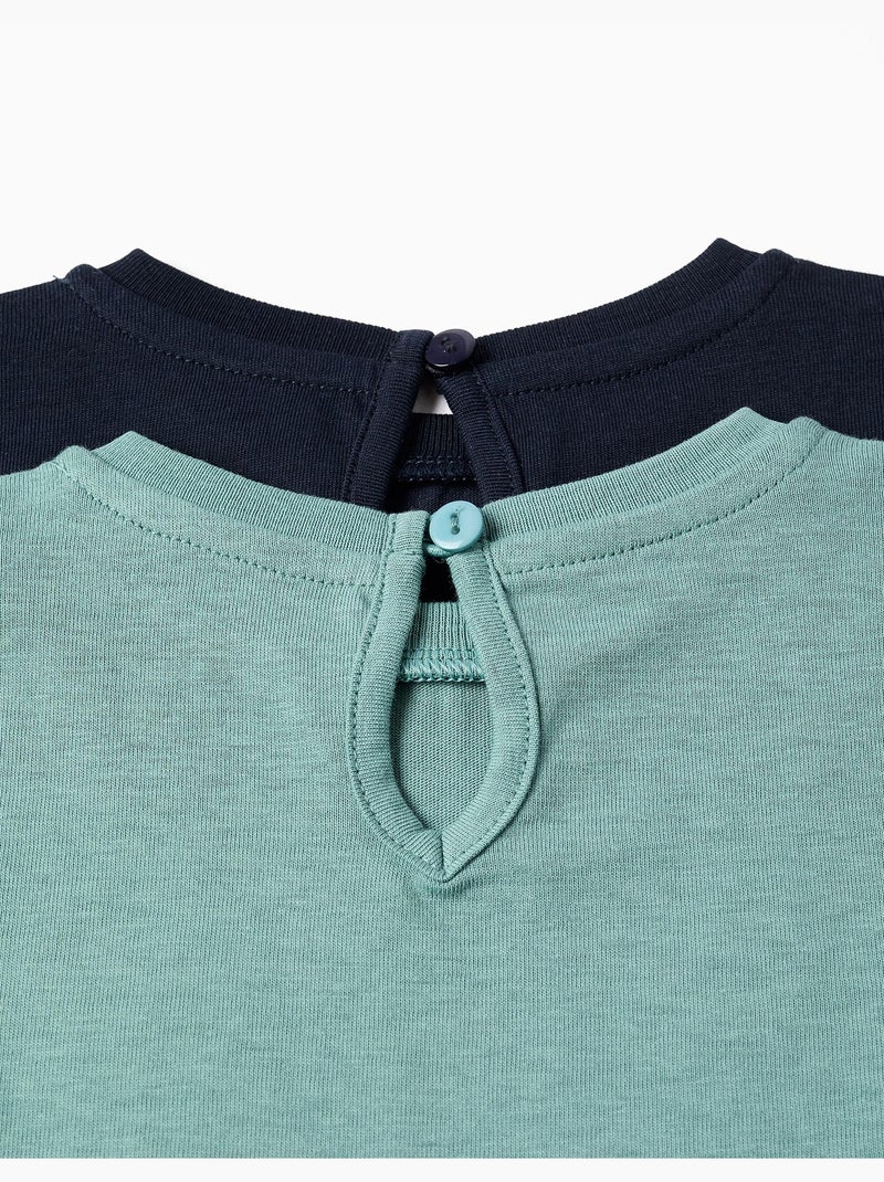 Pack de 2 camisetas de manga larga con estampados de arte Verde claro - Kiabi
