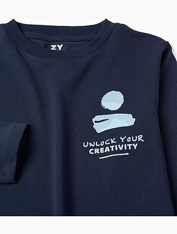 Pack de 2 camisetas de manga larga de algodón con estampados