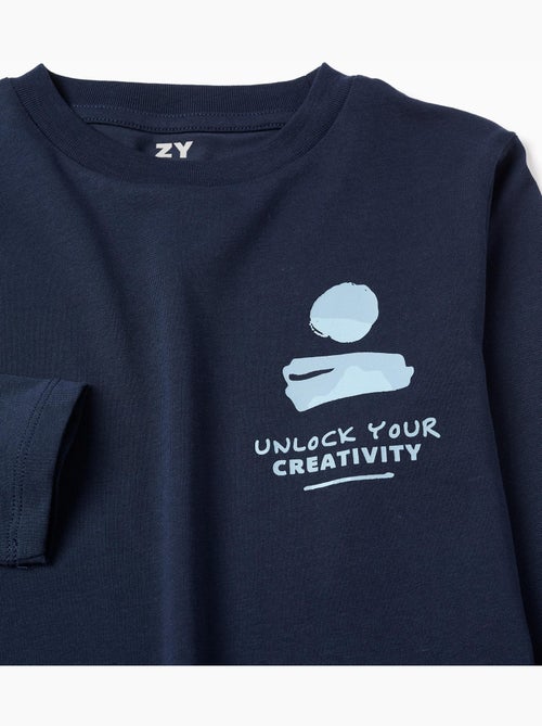 Pack de 2 camisetas de manga larga de algodón con estampados - Kiabi