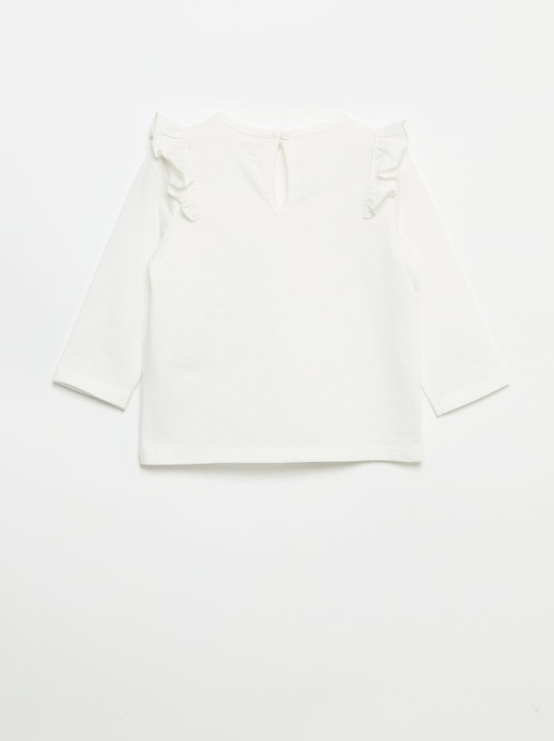 Pack de 2 camisetas de manga larga de punto de algodón Blanco - Kiabi