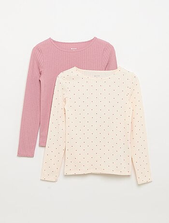 Pack de 2 camisetas de manga larga de punto fantasía
