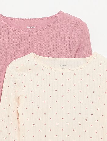 Pack de 2 camisetas de manga larga de punto fantasía