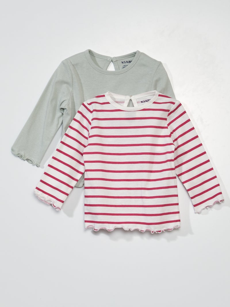 Pack de 2 camisetas de manga larga GRIS - Kiabi