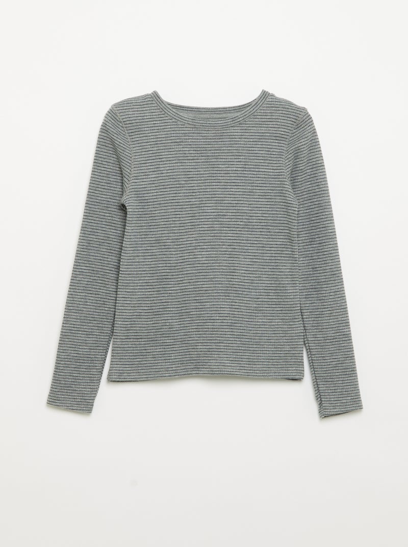 Pack de 2 Camisetas de manga larga Gris - Kiabi