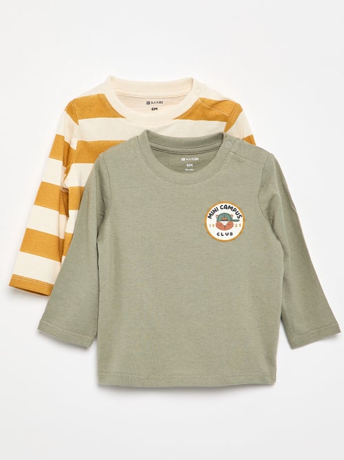 Pack de 2 camisetas de manga larga - Kiabi Pack de 2 camisetas de manga larga - Kiabi
