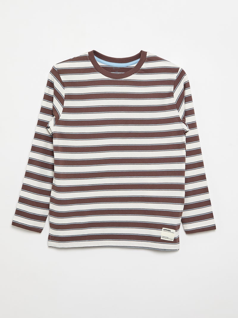 Pack de 2 camisetas de manga larga Marron - Kiabi