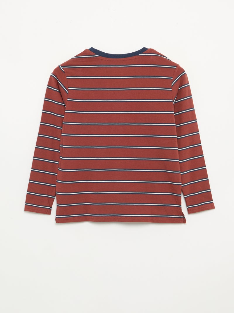 Pack de 2 camisetas de manga larga Marron - Kiabi