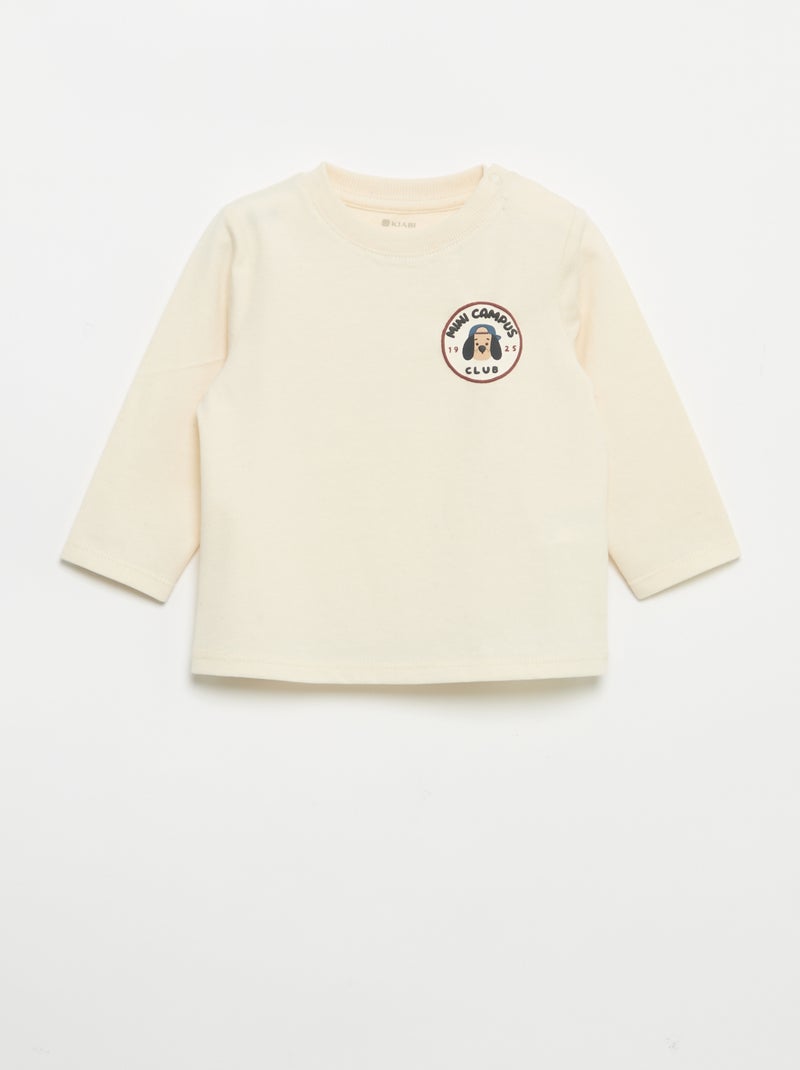 Pack de 2 camisetas de manga larga Marron - Kiabi
