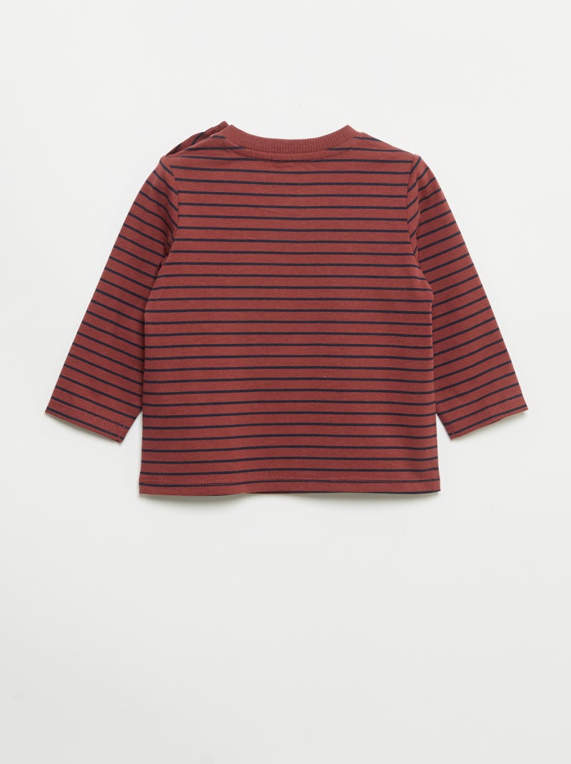 Pack de 2 camisetas de manga larga Marron - Kiabi
