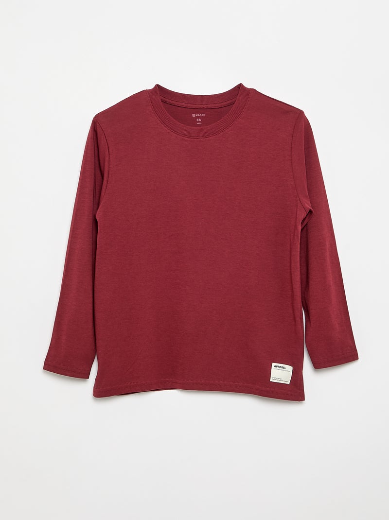 Pack de 2 camisetas de manga larga Rojo - Kiabi