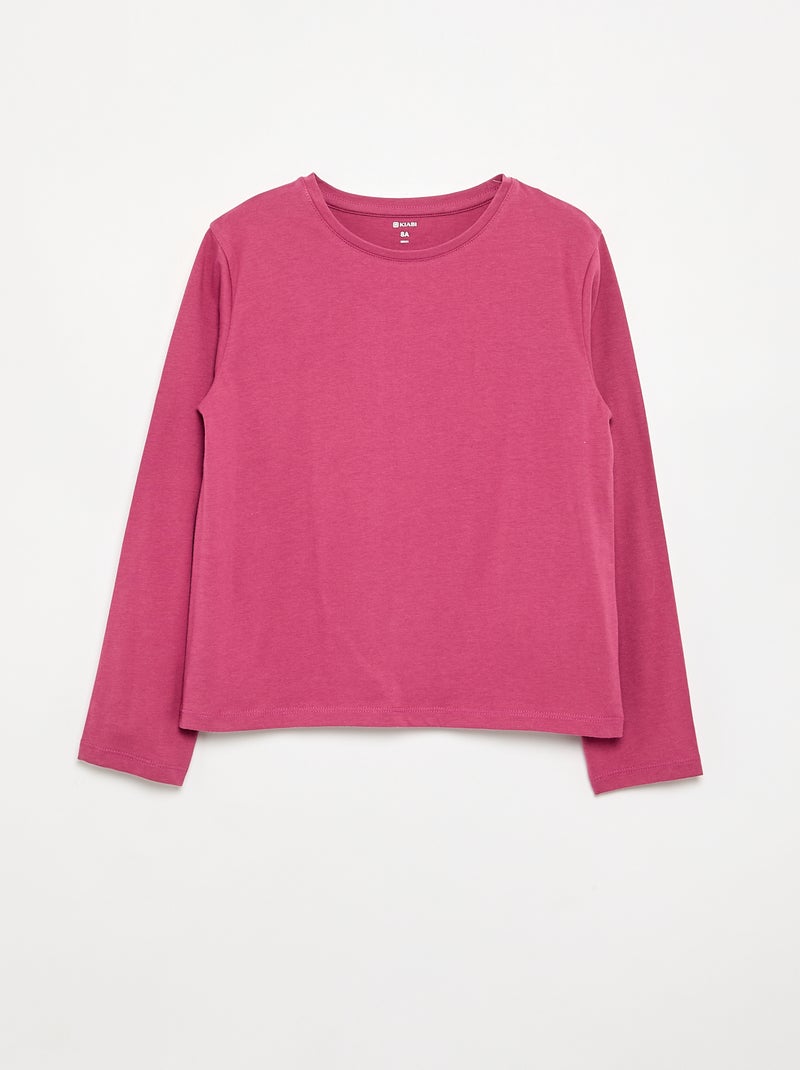 Pack de 2 camisetas de manga larga Rosa - Kiabi